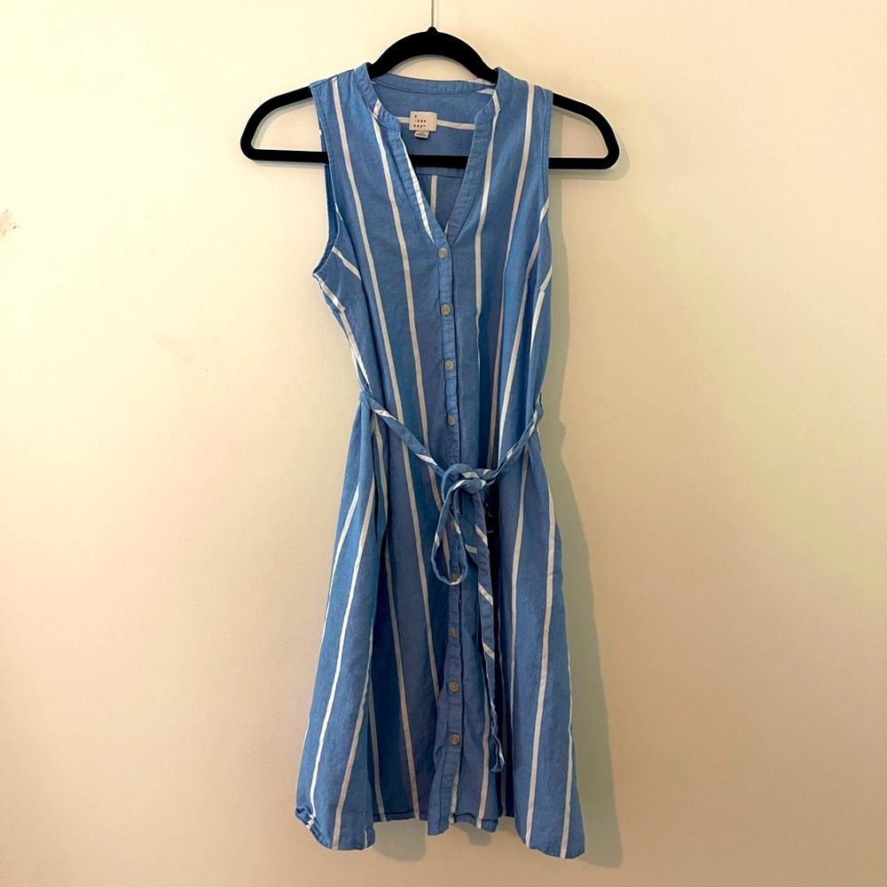 A New Day blue & white button down dress
